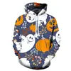 2021 Novo Moletom com Estampa Digital 3D de Halloween Transfronteiriço Pulôver com Capuz da Moda para Homens e Mulheres
