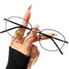 Nuevas Gafas Doradas de Estilo Universitario Coreano con Montura Ovalada para Mujeres Miopes Se Pueden Equipar con Lentes Ultra Ligeras Transparentes Anti-Luz Azul