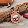 Llavero Popular Retro de Aleación y Cuero con Calavera Europeo y Americano Accesorio Unisex