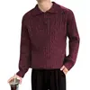 Camisa Polo Europeia Popular Plus Size Transfronteiriça com Gola Reversível, Suéter de Tricô Trançado para Homens, Estilo Old Money, Fábrica de Negócios Atacado