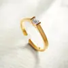 Anel Aberto Europeu e Americano Mais Vendido Transfronteiriço Prata de Lei S925 Diamante Solitário Personalizado Simples e Versátil Estilo Ins Sofisticado