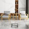 Balcón Sencillo Madera Natural Creativo Madera Maciza Oficina Sofá Silla Juego de Tres Piezas para Cafetería Hotel Zona de Lounge, Sofá de Lujo Ligero