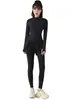 Conjunto de Dos Piezas de Yoga y Fitness para Mujer Primavera y Otoño Chaqueta con Cremallera de Cuello Alto Alta Elasticidad Traje de Running de Dos Piezas Falsas de Cintura Alta Levanta Glúteos