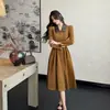 Transfronterizo Otoño 2026 Akita Valley Vestido Negro de Manga Larga Ajustado Elegante Socialité Vestido Largo Francés para Mujer