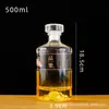 Material Blanco Cristalino Transparente Engrosado Paquete de 0.5 kg Botella Vacía Sellada Botella de Licor de Vidrio Guanshan Caja de Regalo Juego Completo 500ml en Stock
