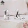Ai Fu Le S925 Design Geométrico Brincos de Camada Dupla Personalizados Prata Esterlina Versátil Joias para o Dia a Dia Brincos de Prata Femininos