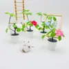 Maceta Bonsái de Planta Verde de Flor Única de Tres Cabezas Transfronteriza, Maceta Artificial de Espuma Flexible, Maceta Decorativa para Oficina y Sala de Estar