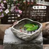 Acuario Pequeño de Escritorio Estilo Tradicional para Decoración del Hogar en Sala de Estar, Balcón u Oficina; Estanque Hidropónico; Mini Acuario de Piedra Artificial