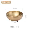 Cuenco de acero inoxidable para fideos fríos estilo coreano, cuenco dorado de doble capa para ramen, cuenco coreano para bibimbap, cuenco comercial para fideos instantáneos, cuenco para fideos de caracol