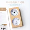 Reloj de madera maciza y metal detección de temperatura y humedad habitación de bebé registro despertador silencioso con función de repetición despertador luminoso despertador para niños