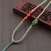 Collar de Cuerda con Nudo de Flor de Mandala Tejido Seiko Cuerda de Cuello de Cinabrio Cuerda de Collar de Ágata Esmeralda Yu Pei Ajustable