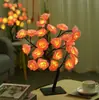 Lámpara de rama de rosa LED transfronteriza USB flor artificial decoración de dormitorio regalo de Navidad San Valentín lámpara de mesa pequeña decorativa