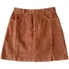 Saia Mini de Veludo Cotelê Cintura Alta Justa ao Corpo Feminina 2026 Outono Novo Estilo Moda Coreana Retrô Popular Linha A
