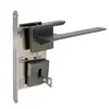 Fechadura Magnética Quadrada Moderna Minimalista para Porta com Chave, Fechadura Silenciosa Cinza Escovado para Portas Internas