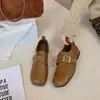 Mocasines Cómodos de Cuero Sintético con Suela Suave para Mujer 2026 Nueva Llegada de Otoño Estilo Británico Hebilla Slip-on Zapatos Pequeños de Cuero