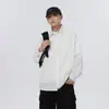 Camisa de Manga Comprida Masculina Primavera e Outono Nova Moda Versátil Cor Sólida Bonita Casual Solta Camisa Cardigan Jaqueta