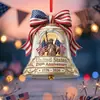 Nuevos Adornos Conmemorativos Planos de Acrílico para el 250 Aniversario Adornos Colgantes de Campana con Escena Navideña