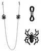 Cadena para Gafas Araña Negra Transfronteriza de Amazon Cadena para Cuello de Gafas de Halloween de Gama Alta Cordón Antiperdida Cuerda Antideslizante para Mujeres
