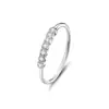 Anillos de Plata de Ley S925 Siete Princesas para Mujer, Anillos Sencillos de Banda Lisa de Lujo Ligero, Anillos Finos de una Sola Fila, Joyería Transfronteriza Anillos de Cola