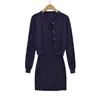 Conjunto de Vestido de Dos Piezas Estilo Francés Ligeramente Maduro, Nuevo Modelo de Principios de Otoño, Vestido Corto sin Tirantes + Cárdigan de Punto con Cuello Redondo y Botones
