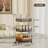 Estante de almacenamiento transparente para cocina doméstica de lujo ligero, carrito simple móvil, estante de almacenamiento para baño, estante de almacenamiento de piso