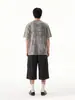 Camiseta de Manga Corta con Cuello Redondo para Hombre G-stone, Estilo Vintage Desgastado con Estampado de Pequeño Lema, Moderna de Corte Holgado
