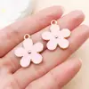 Colgante de Flor de Cerezo Grande de Tres Colores (Rosa, Blanco y Negro) con Goteo de Aceite, Doble Cara, Aleación de Zinc, Accesorios para Joyería DIY