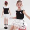 Traje de Verano para Niñas 2025 Nuevo Estilo Academia Falda Corta Cuello Marino Sin Mangas Camiseta Mediana y Grande Ropa Infantil Conjunto de Dos Piezas