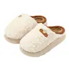 Pantuflas de algodón afelpado con suela gruesa para mujer, cálidas y cómodas para el invierno, pantuflas afelpadas antideslizantes de interior para hombre