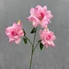 Flores Artificiales para Boda, Rosas Flip-Flap de 3 Cabezas, Arreglo Floral de Rosas para Salón de Bodas, Arreglo Floral de Fondo, Decoración Floral para Restaurante, Flores Falsas