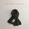 Conjunto de Dos Piezas de Gorro y Bufanda para Niños Ins Coreano Rayas Tejido Pulóver Gorro Otoño e Invierno 2023 Nuevo Conjunto de Bufanda
