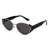Colección de Gafas de Sol de Metal, Nuevo Estilo de Alta Gama para Mujer, Moda Personalizada Fotografía Callejera, Gafas de Sol Lisas Ojo de Gato Anti-UV para Hombre