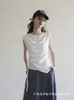Camiseta Única y Hermosa de Manga Corta para Mujer, Verano, Cintura Ceñida, Nudo Retorcido, Top Elegante y con Lazo
