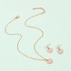 Conjunto de dos piezas de collar y pendientes de amor rosa para niñas, venta al por mayor de joyas infantiles transfronterizas, accesorios de joyería sencillos para mujeres y niñas.