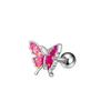 Pendientes de Hilo de Mariposa Europeos y Americanos Transfronterizos de Comercio Electrónico Más Vendidos Hebilla de Tornillo Mariposa con Goteo de Aceite Pendientes para Hélice de Oreja Corporal Humana Personalizados Adornos