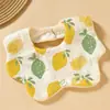 Babero de Gasa de Seis Capas con Forma de Pétalo para Bebé Algodón Puro Clase A Toalla para Babas Babero para Recién Nacido Unisex Estilo Delgado Primavera y Verano