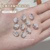 Arte de Uñas Ice Crackle con Pedrería Apilada, Producto Terminado Nuevo, Corazón de Caramelo de Roca Blanco Bola de Pedrería Apilada, Accesorio de Decoración de Uñas Súper Brillante