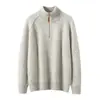 Nuevo Suéter de Punto Grueso Holgado para Mujer, Suéter de Cashmere con Hilo, Cuello Alto y Media Cremallera, Colección Otoño/Invierno 2026