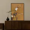 Pintura Decorativa para Sala de Estar Texturizada Estilo Wabi-Sabi, Arte de Pared para Entrada Estilo Chino Nuevo con Bambú, Arte de Pared para Ambiente de Estudio y Sala de Té Inspirado en Zen