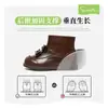 Botas de cuero para niñas Snuffy, nuevo modelo de otoño, botas de princesa marrones para niños, de suela blanda, antideslizantes, con lazo para niñas