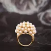 Anillo de Perla Hueca Estilo Barroco Francés de Gran Venta Transfronteriza Diseño Creativo Anillo de Temperamento Moderno Personalizado para Mujer