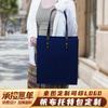 Bolsa Tote de Lona Portátil com Logotipo Personalizado, Bolsa de Compras de Grande Capacidade, Elegante Branca Comercial Pronta com Logotipo Impresso