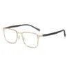Gafas Graduadas Fotocromáticas Anti-Grano de Madera, Gafas Graduadas de Montura Completa para Negocios para Hombres, Patillas Cuadradas de TR90, Fotocromáticas