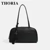 Nova Bolsa Boston para o Dia a Dia, Design Exclusivo em Couro PU Estilo Coreano Bolsa de Ombro, Moda Vintage Grande Capacidade Bolsa de Ombro para Mulheres