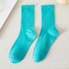 Meias Coloridas Femininas de Cano Médio, Meias Largas (Slouch Socks), Meias de Algodão, Meias Longas Esportivas para Primavera e Verão, Meias Modernas para Estudantes, Meias de Cano Alto Populares