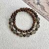 Pulseira Popular Atacado "Jifeng Langyue" Novo Estilo Chinês Capim Aquático Concha Preta Lua Crescente Borboleta Negra Concha Círculo Duplo Presente