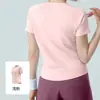 Nueva Camiseta de Yoga de Malla Trasera de Ajuste Holgado de Verano Manga Corta para Correr al Aire Libre Camiseta Deportiva de Manga Corta Top de Yoga