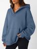 Ropa de Mujer Europea y Americana 2025 Otoño e Invierno Nuevo Estilo Deportivo Color Puro Suelto Pantalones con Bolsillo de Solapa Sudadera con Capucha de Manga Larga