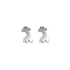 Pendientes Estilo Coreano de Una Semana Lindos Pendientes de Perro Dinosaurio Simples Personalizados Cobre Blanco Chapado en Plata Pendientes de Animales Mini