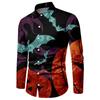 Europeu e Americano Transfronteiriço 20,24 milhões Festival Sagrado Novo Carnaval Corrente Morcego Camisa Casual Masculina de Manga Comprida Estampada em 3D